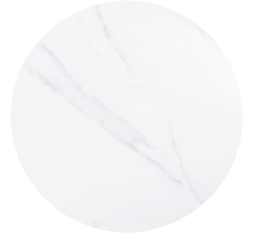 Sintered Stone Table Top Ø60cm - 11mm / White Marble - under MDF 40x40cm