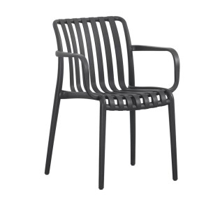 MODA-H Stackable Armchair / PP & UV Protection - Black