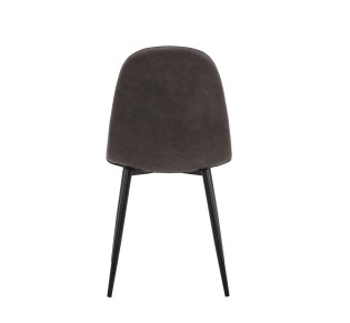 CELINA Black Metal Chair / Suede Anthracite Fabric