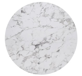 HPL Table Top Ø80cm - 12mm / White Marble - UV 2