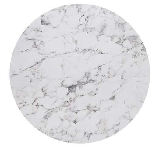 HPL Table Top Ø80cm - 12mm / White Marble - UV