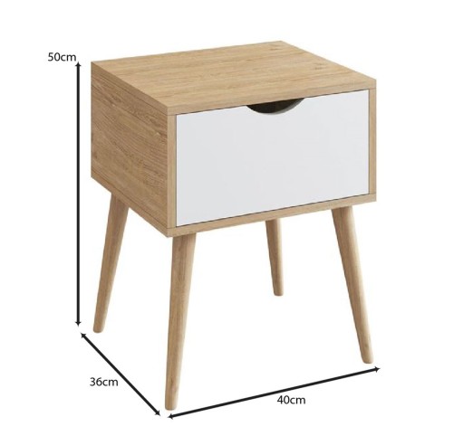 ALIDA Bedside 40x36x50cm Sonoma / White
