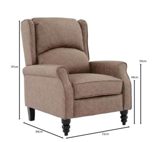SIMPLE Relax Armchair / Antique Brown Fabric