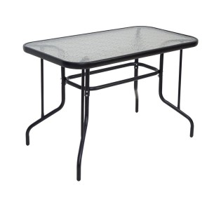 BALENO Table 110x60cm / Metal Black - Tempered glass