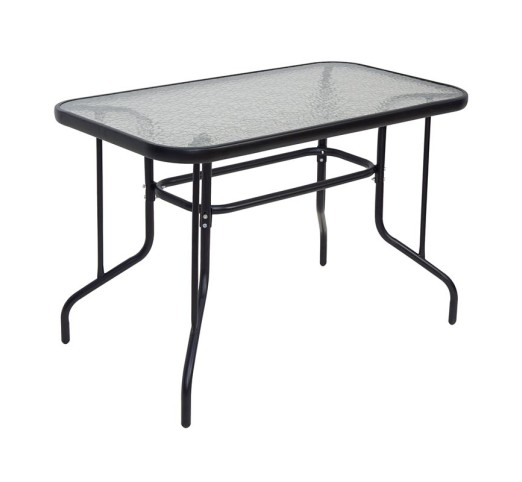 BALENO Table 110x60cm / Metal Black - Tempered glass