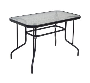 BALENO Table 110x60cm / Metal Black - Tempered glass 2