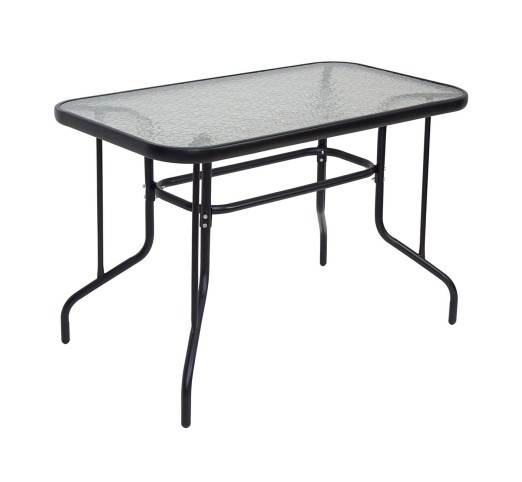 BALENO Table 110x60cm / Metal Black - Tempered glass