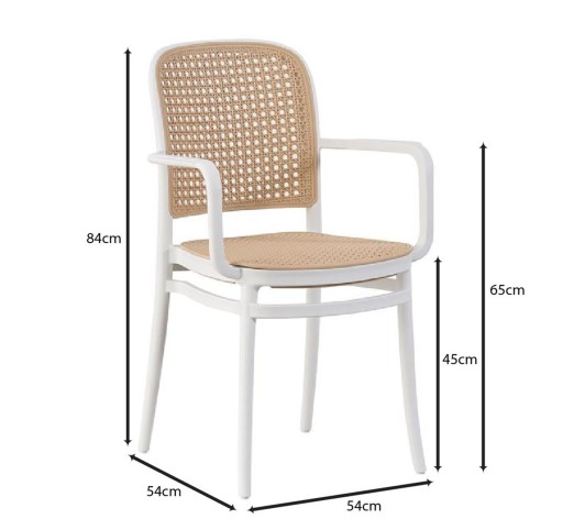 FLORENCE Stackable Armchair / PP White - Beige