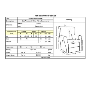 JULIA Relax Armchair / Fabric Cappuccino