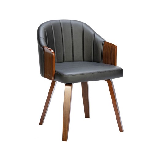 ENZO Armchair / Walnut - PU Black