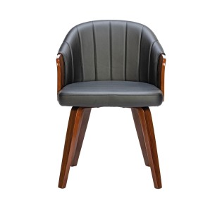 ENZO Armchair / Walnut - PU Black