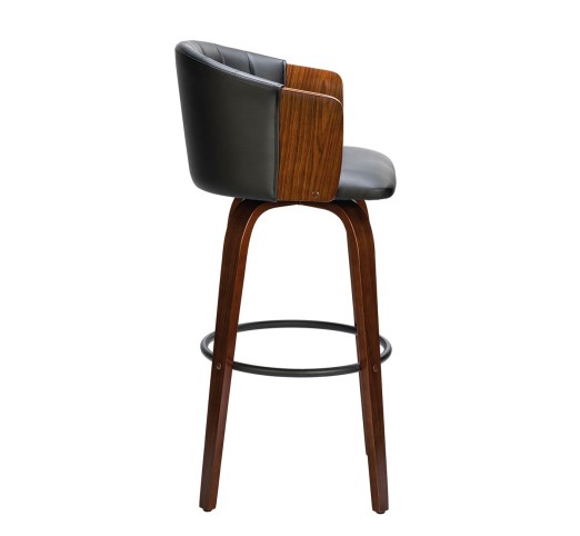 ENZO Bar Stool / Walnut - PU Black