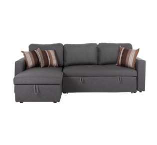 MONTREAL-W Reversible Storage Corner Sofa - Βed / Fabric Grey