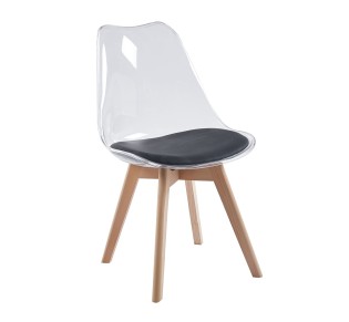 MARTIN Chair PET Clear / PU Black - Assembled Cushion 2