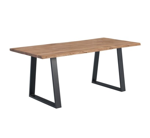 LIZARD-W Dining Table 140x80xH78cm / Acacia Natural Finish - Black Paint