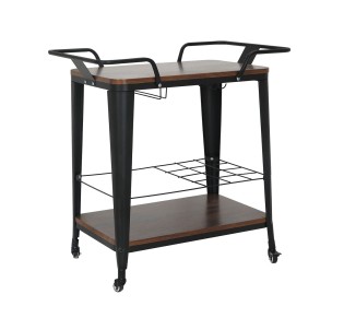 RELIX Trolley Bar-Pro 74x49cm Walnut / Metal Black 2