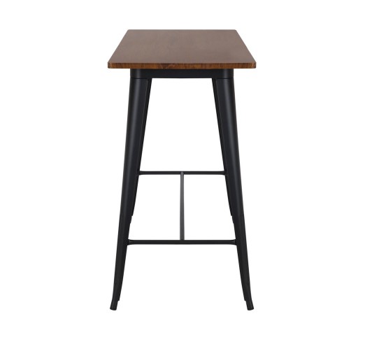 RELIX Wood Dark Oak Τραπέζι Bar-Pro / Μέταλλο Βαφή Μαύρο