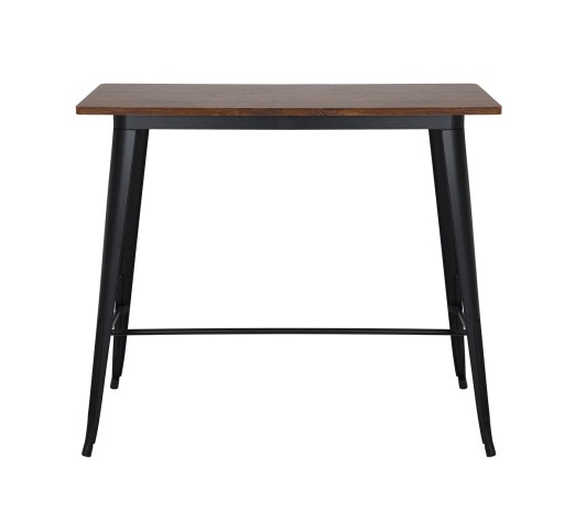 RELIX Wood Dark Oak Τραπέζι Bar-Pro / Μέταλλο Βαφή Μαύρο
