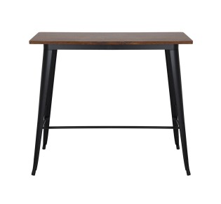 RELIX Wood Dark Oak Τραπέζι Bar-Pro / Μέταλλο Βαφή Μαύρο