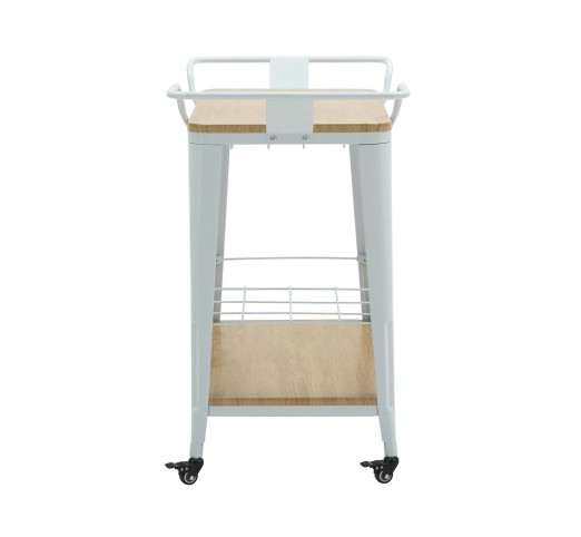 RELIX Trolley Bar-Pro / Μέταλλο Βαφή Άσπρο - MDF Απόχρωση Φυσικό
