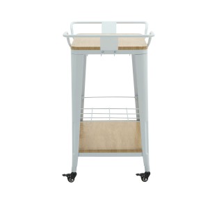 RELIX Trolley Bar-Pro / Μέταλλο Βαφή Άσπρο - MDF Απόχρωση Φυσικό