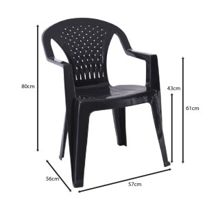 PORTOFINO Stackable Armchair PP Anthracite