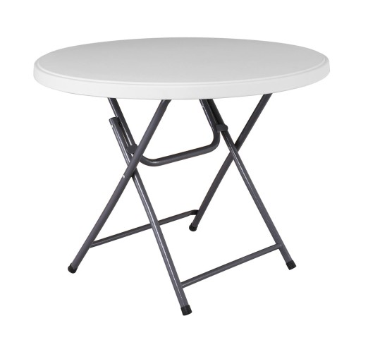 BLOW-R Τραπέζι Συνεδρίου Catering Πτυσσόμενο Ø94cm / Μέταλλο Βαφή Γκρι - HDPE Άσπρο 45mm