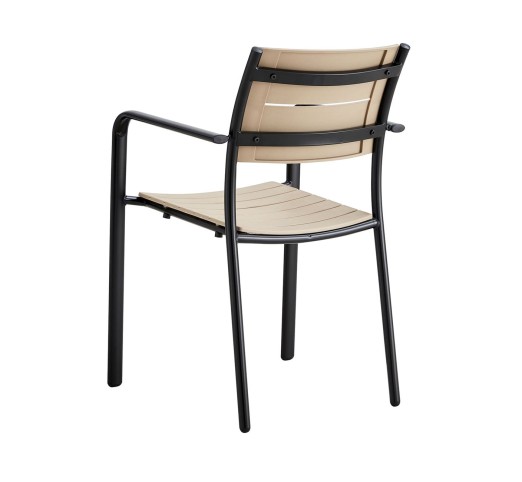 SAGA Armchair / Metal Black - PP - UV Tortora