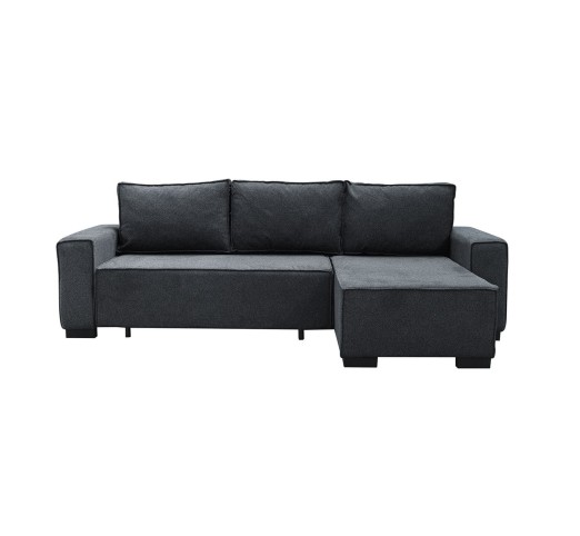 LONDON Left Corner Sofa - Bed / Fabric Anthracite