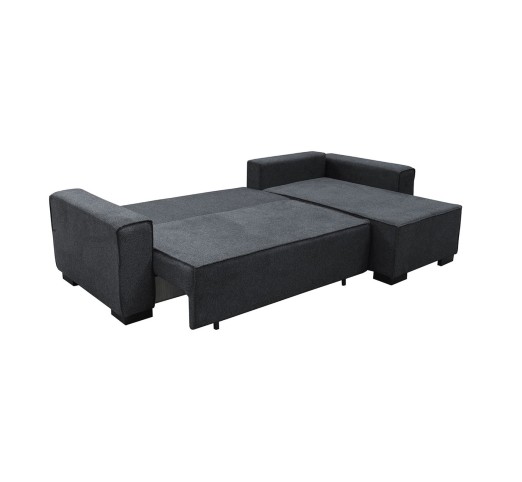 LONDON Left Corner Sofa - Bed / Fabric Anthracite