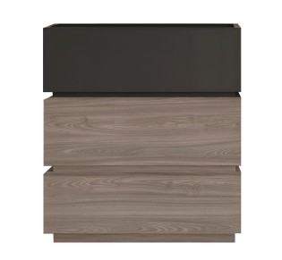 VANITY Κομοδίνο 60x40x66cm 3 Συρτάρια Αποχρώσεων Sonoma Oak & Grey με Αποσπώμενα χρωματικά Μέρη
