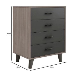 VANITY Drawer Cabinet 60x40x80cm / Sonoma Oak - Grey