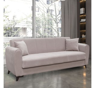 JEROM Sofa - Bed with Storage 3-Seater / Fabric Cappuccino