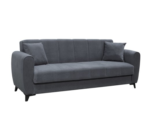 JEROM Sofa - Bed with Storage 3-Seater / Fabric Anthracite