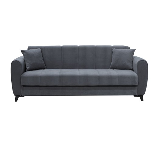 JEROM Sofa - Bed with Storage 3-Seater / Fabric Anthracite