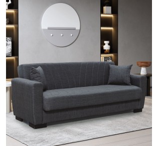 GALAXY Sofa - Bed with Storage 3-Seater / Fabric Dark Grey