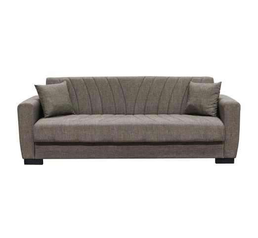 GALAXY Sofa - Bed with Storage 3-Seater / Fabric Brown