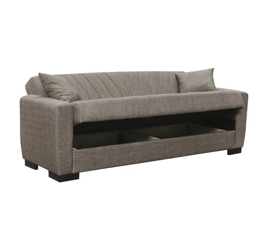 GALAXY Sofa - Bed with Storage 3-Seater / Fabric Brown