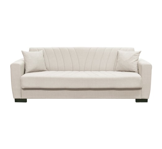 GALAXY Sofa - Bed with Storage 3-Seater / Fabric Beige