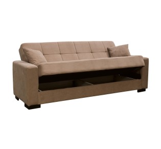 CARSON Sofa - Bed with Storage 3-Seater / Fabric Brown