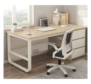PC Metal Desk - 3 drawers 120x48x74cm / White - Natural