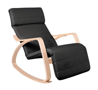 HAMILTON Super Relax Armchair Natural (Birch) - Fabric Black
