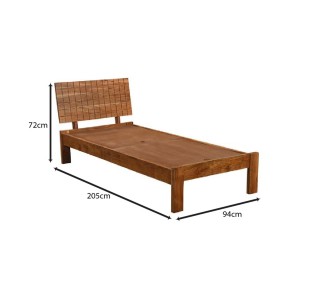 CAPITAL Bed for Mattress 90x200cm / Acacia - Natural Finish
