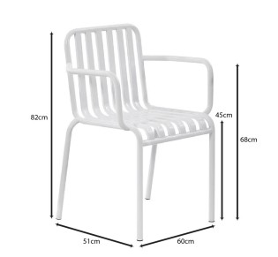 MODIAL Armchair Metal White