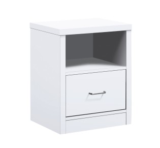 CALIBER Bedside 47x39x60cm White 1-Drawer 2
