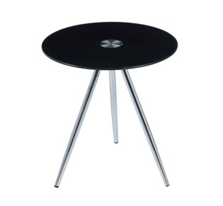MABEL Side Table Ø50xH51cm Glass Black