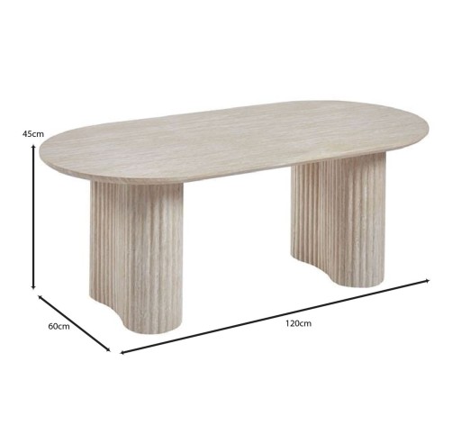 DIAZ Τραπεζάκι Σαλονιού - Καθιστικού 120x60cm / ΜDF Απόχρωση Natural Stone