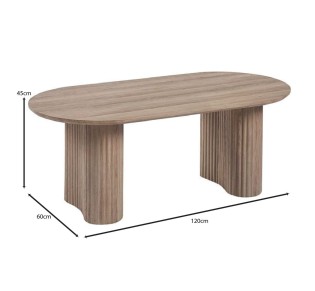 DIAZ Τραπεζάκι Σαλονιού - Καθιστικού 120x60cm / ΜDF Απόχρωση Sonoma