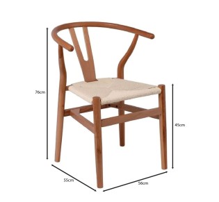 LIMA Chair Walnut / Seat Paper Rope Natural