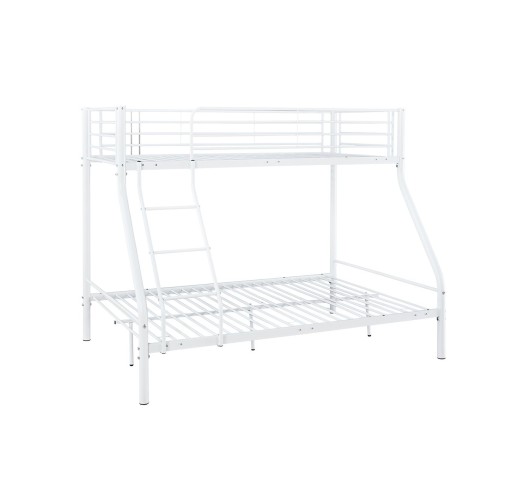 DOUBLE Κρεβάτι Κουκέτα για Στρώματα 140x190cm & 90x190cm / Μέταλλο Βαφή Άσπρο